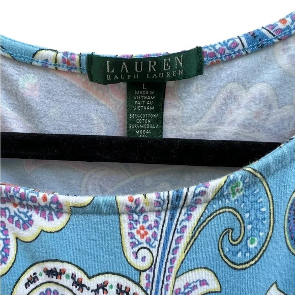 Lauren Ralph lauren blue paisley pattern sleeveless midi dress Size‎ Large - Picture 7 of 7